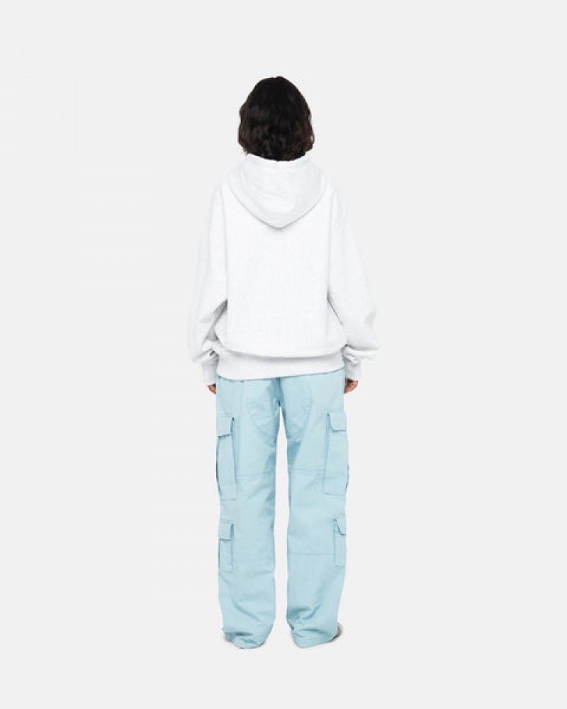 Women's Stussy Basic Applique Hoodie Grey Ireland | XKT-1739