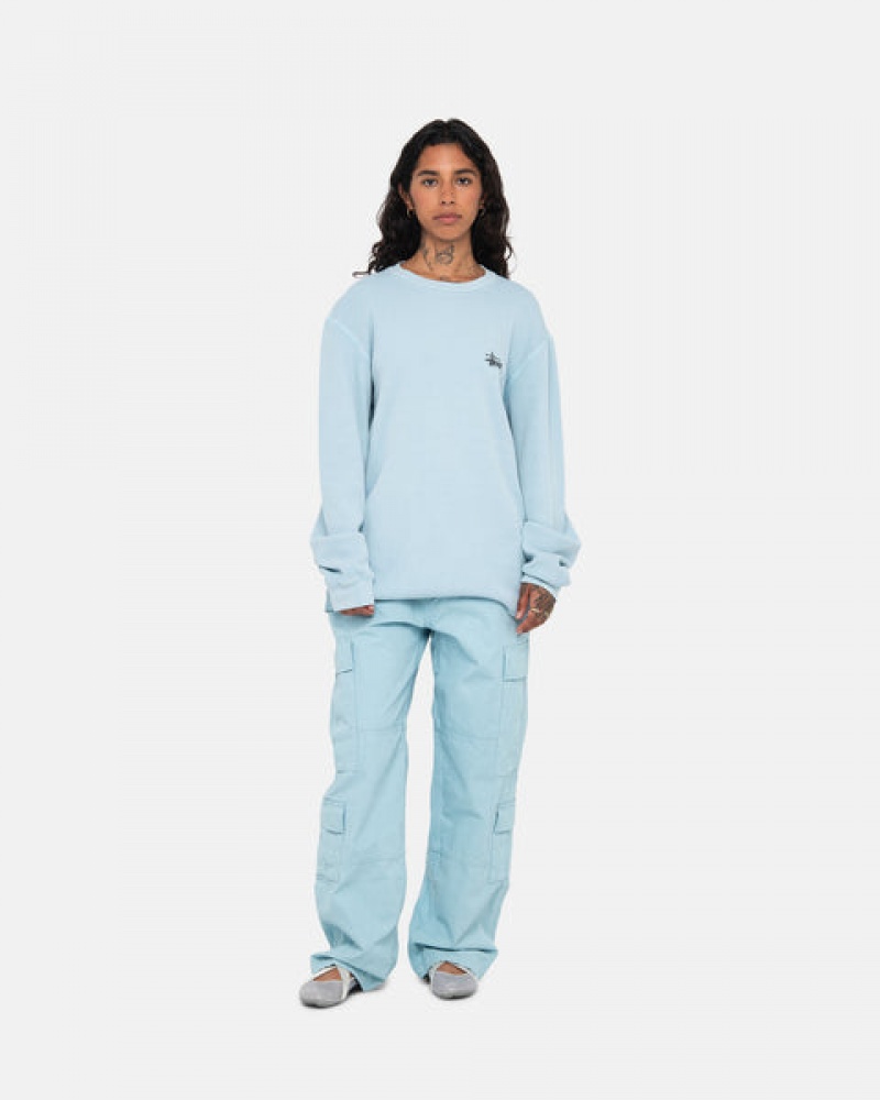 Women's Stussy Basic Stock Ls Thermal Tops Light Blue Ireland | GCP-1019