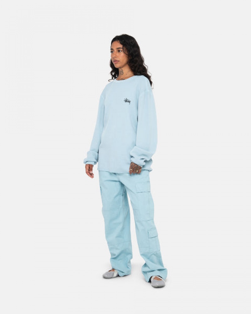 Women's Stussy Basic Stock Ls Thermal Tops Light Blue Ireland | GCP-1019