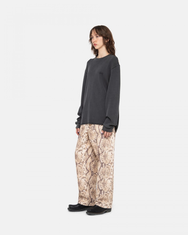 Women's Stussy Basic Stock Ls Thermal Tops Black Ireland | OXP-4084