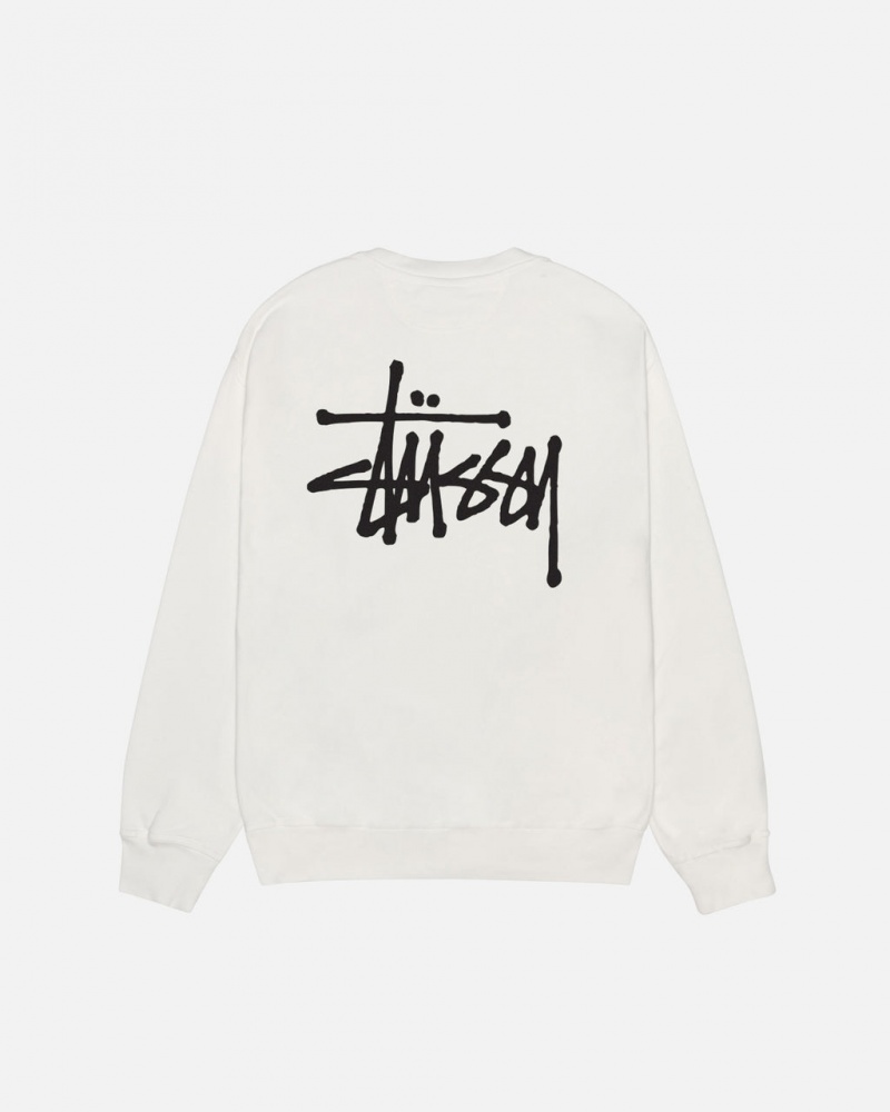 Women\'s Stussy Basic Stüssy Pigment Dyed Crew Sweatshirts Beige Ireland | NNE-7033