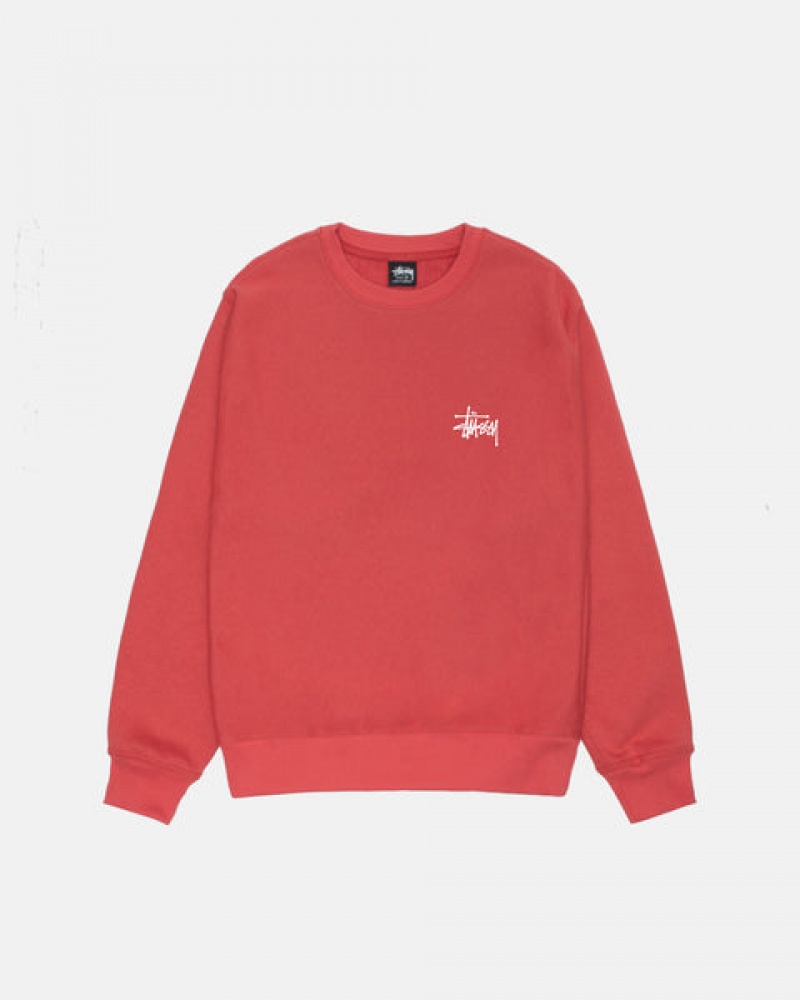 Women's Stussy Basic Stussy Crew Sweatshirts Red Ireland | AKJ-9668