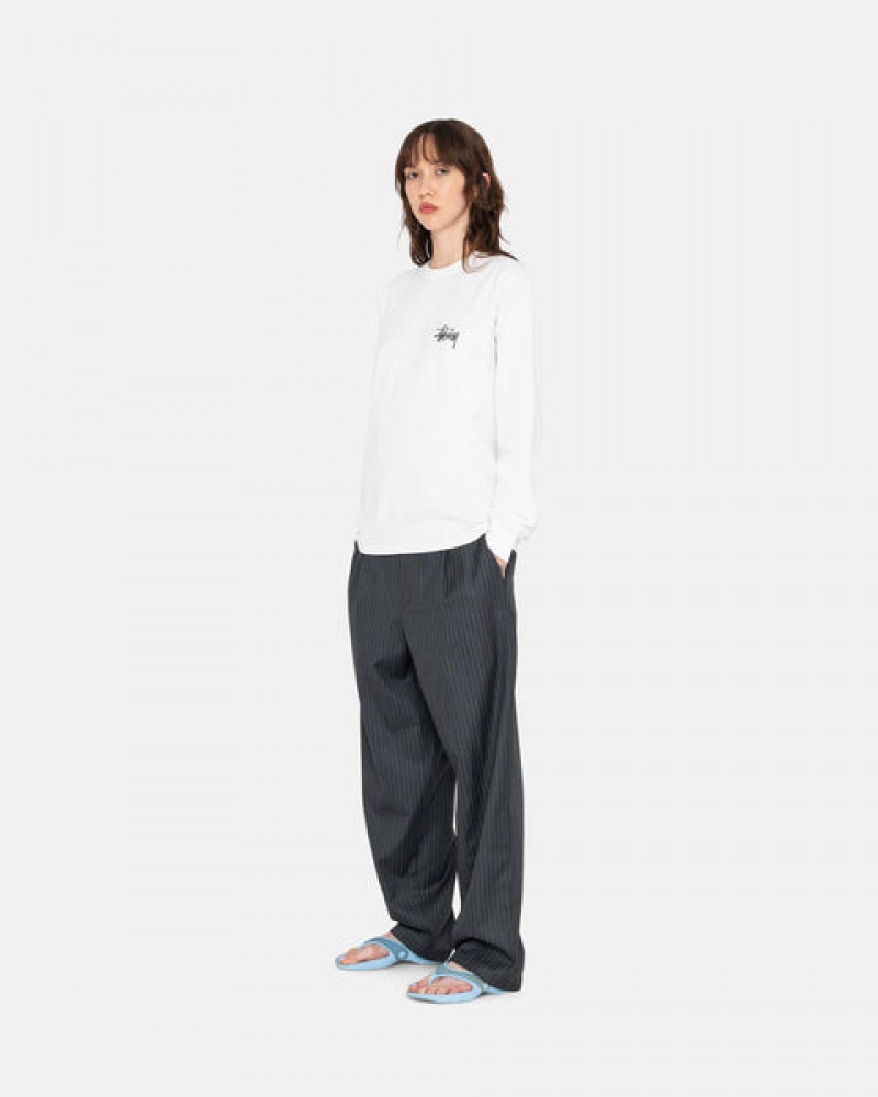 Women's Stussy Basic Stussy Ls Tees White Ireland | JFH-5952