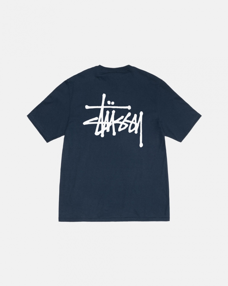 Women\'s Stussy Basic Stussy Tees Navy Ireland | WBK-2373