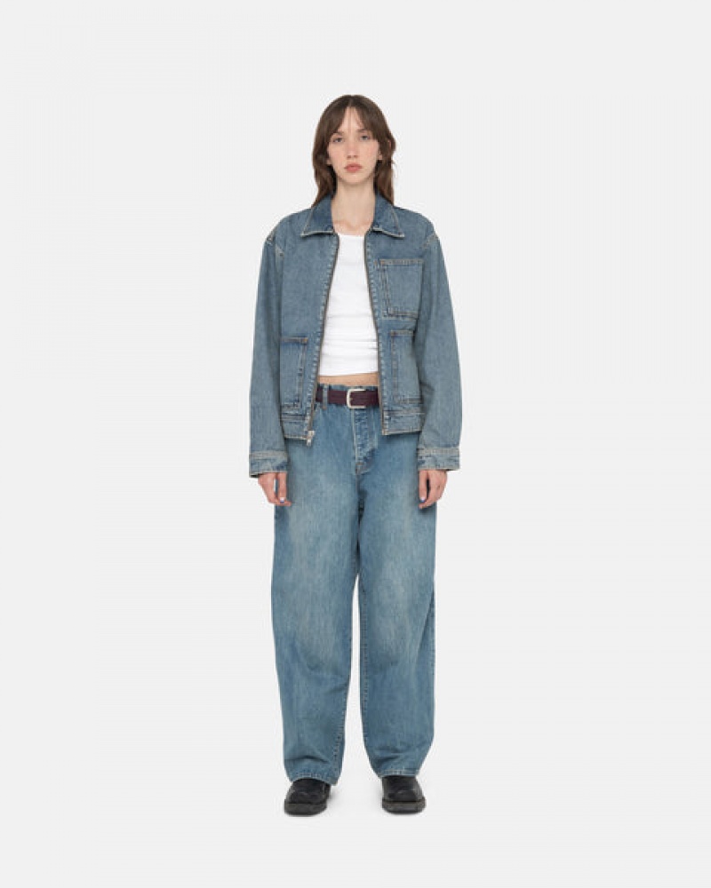 Women's Stussy Big Ol' Jean Denim Pants Blue Ireland | KWA-0925