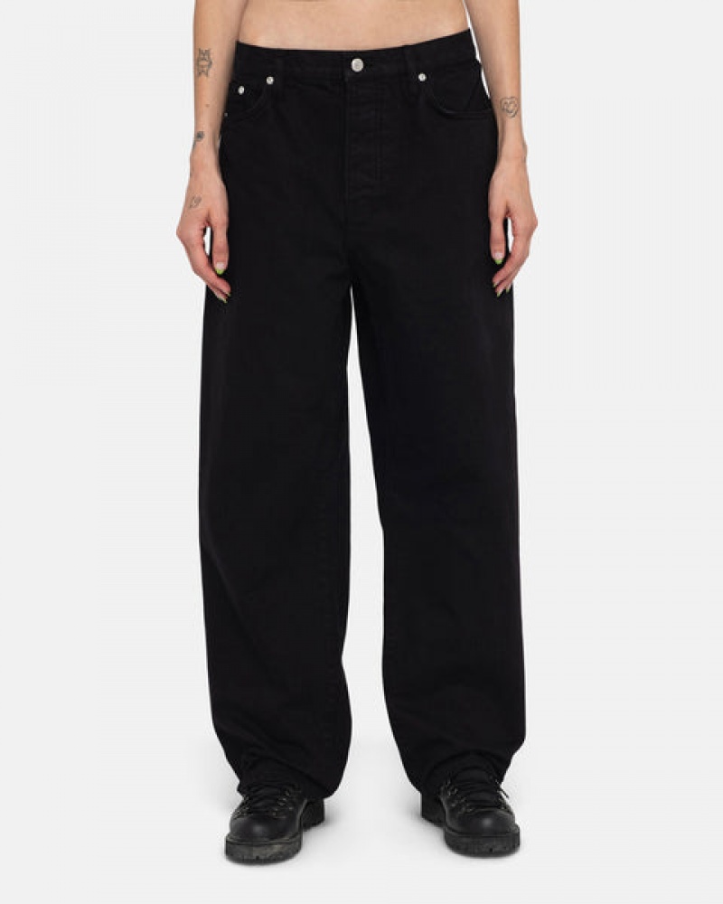 Women's Stussy Big Ol' Jean Overdyed Denim Black Ireland | CPI-3078