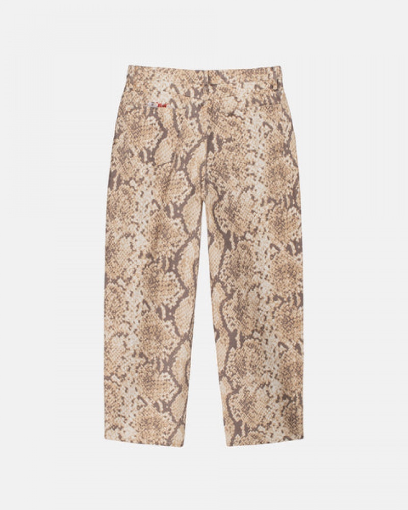 Women's Stussy Big Ol' Jean Washed Canvas Pants Snake Ireland | SHK-1830