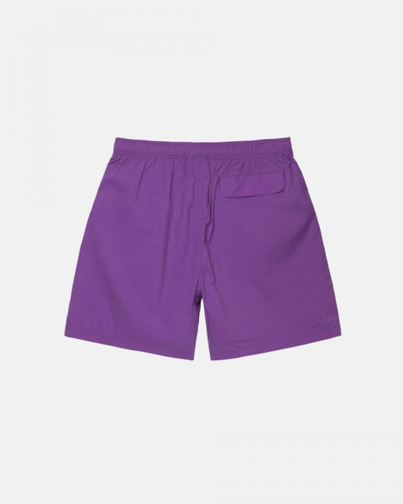 Women's Stussy Big Stock Nylon Shorts Purple Ireland | MPR-8160