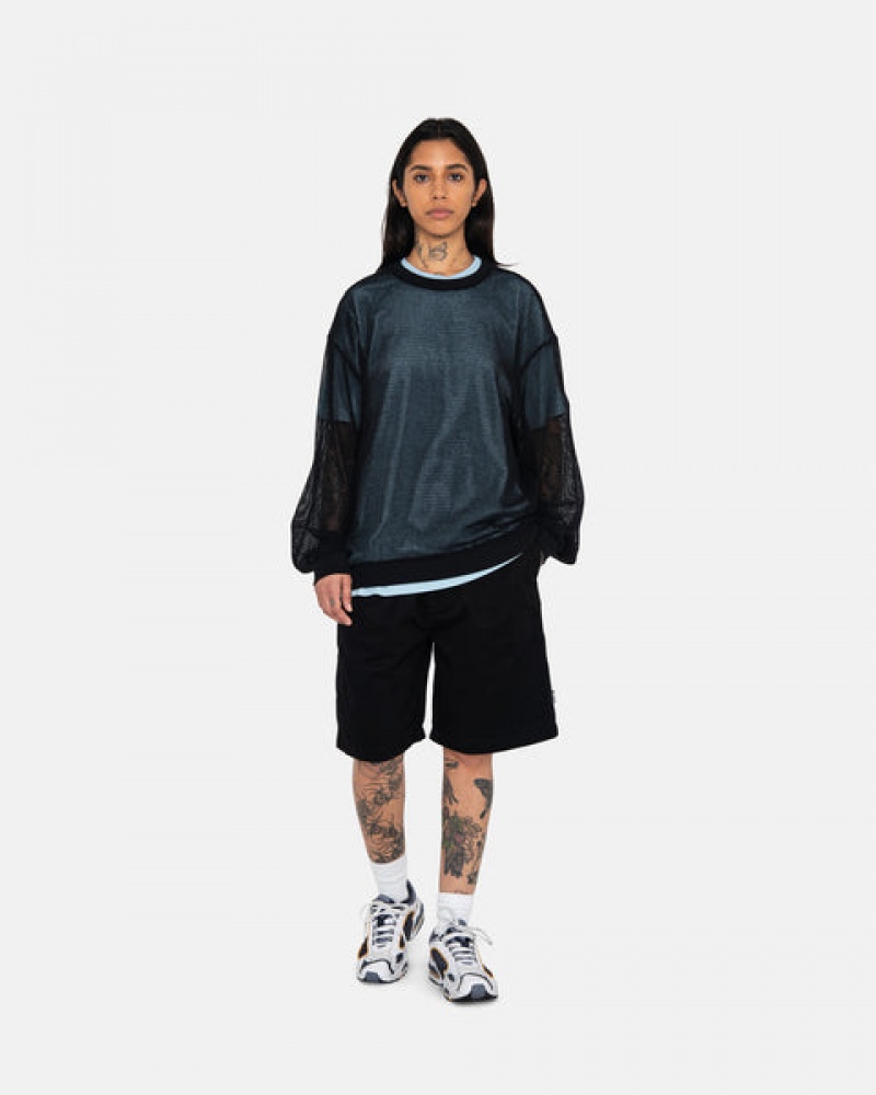 Women's Stussy Brushed Beach Shorts Black Ireland | GIO-7859