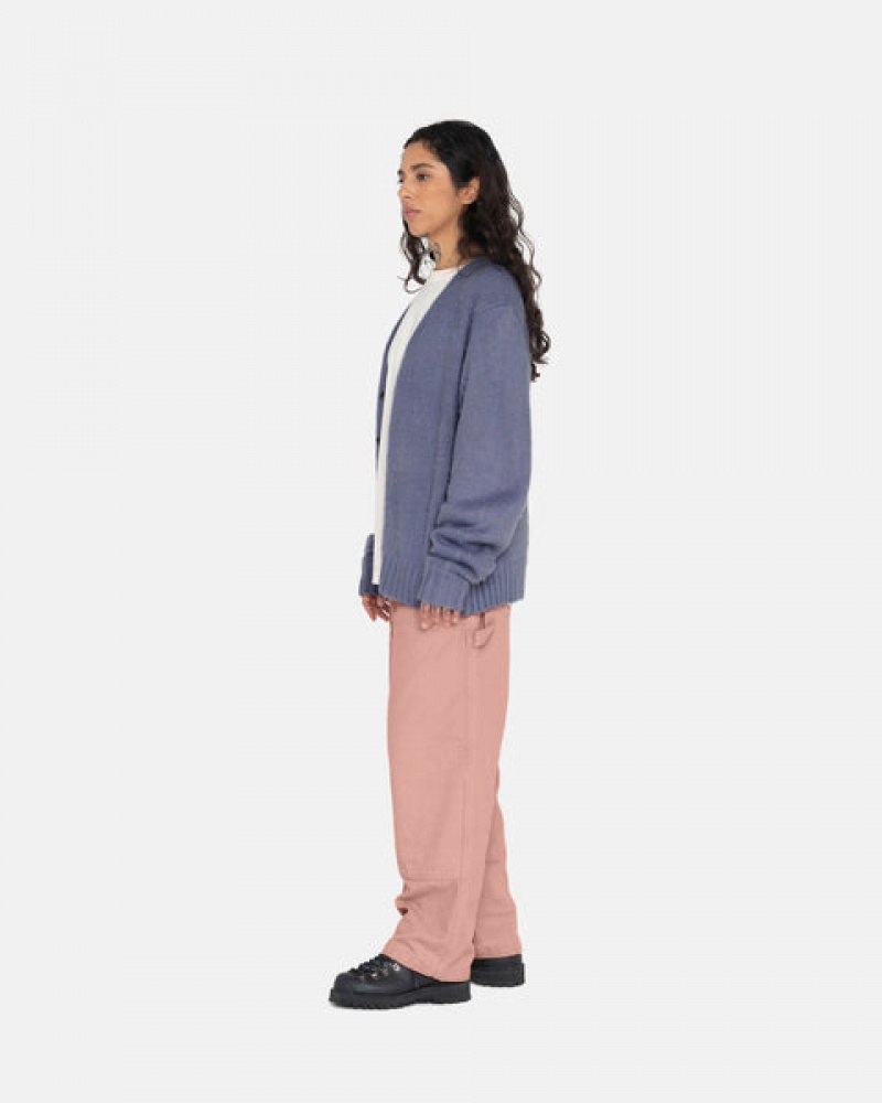 Women's Stussy Brushed Cardigan Sweaters Purple Ireland | LSG-8901