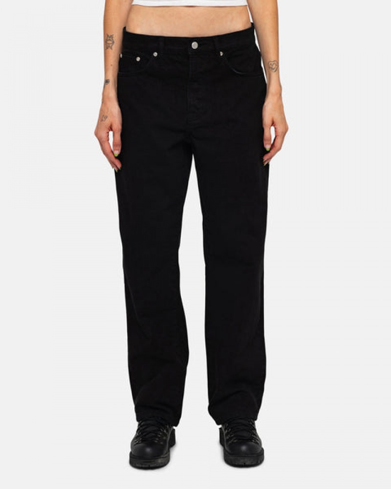 Women's Stussy Classic Jean Overdyed Denim Black Ireland | BDQ-4274