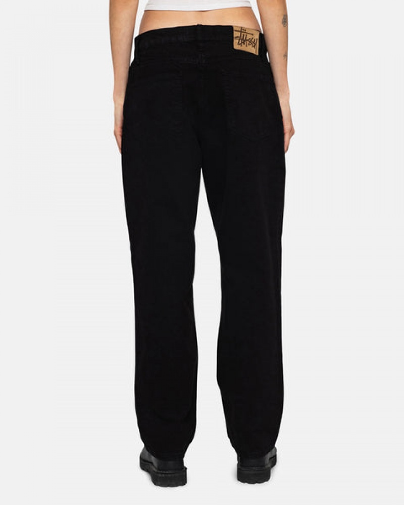 Women's Stussy Classic Jean Overdyed Denim Black Ireland | BDQ-4274