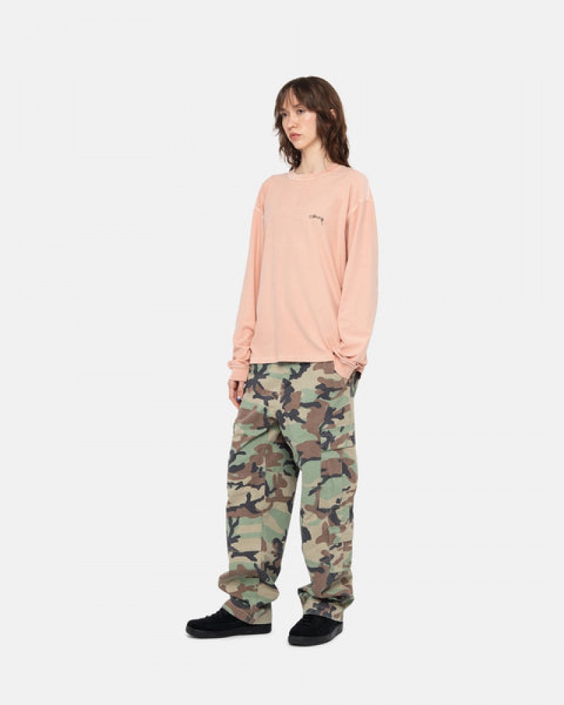 Women's Stussy Lazy Ls Tees Light Pink Ireland | GUZ-8370