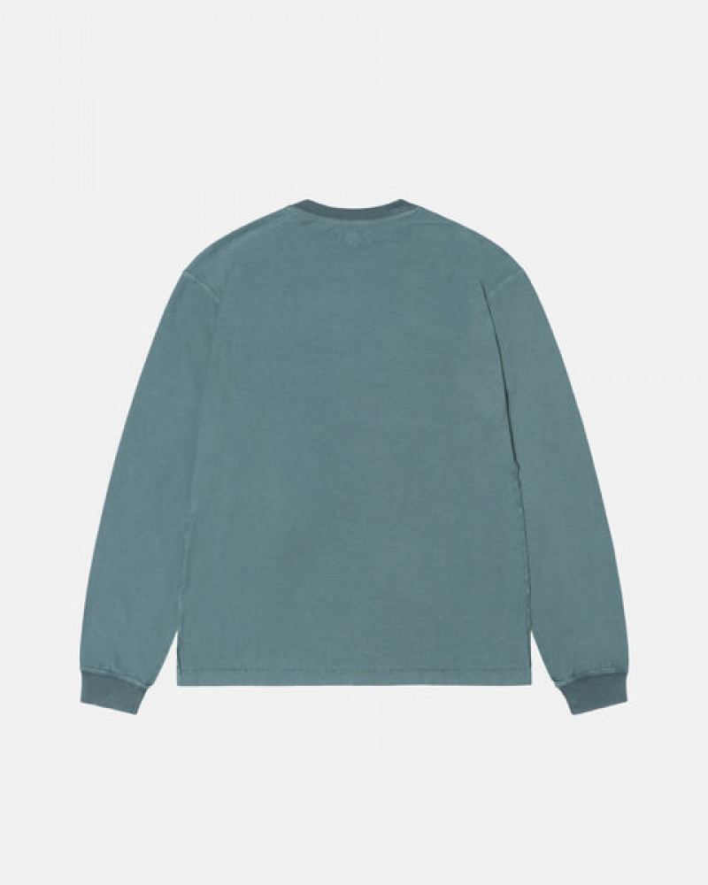 Women's Stussy Lazy Ls Tees Turquoise Ireland | FDC-5355