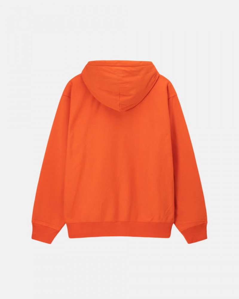 Women's Stussy Overdyed Stock Logo Hoodie Orange Ireland | UCM-0839