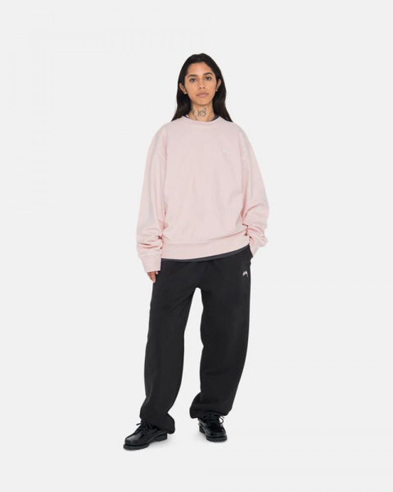 Women's Stussy Overdyed Stock Logo Sweatpants Black Ireland | YON-7191