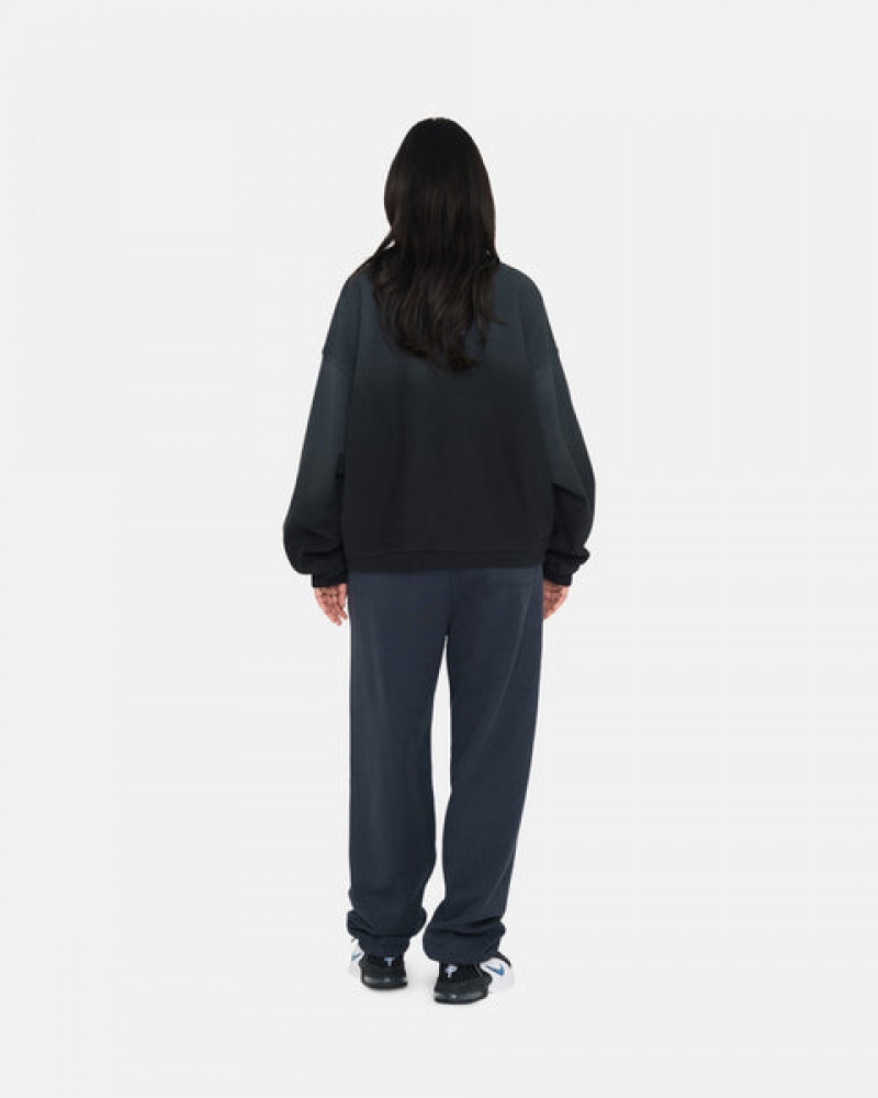 Women's Stussy Overdyed Stock Logo Sweatpants Navy Ireland | VUU-1907