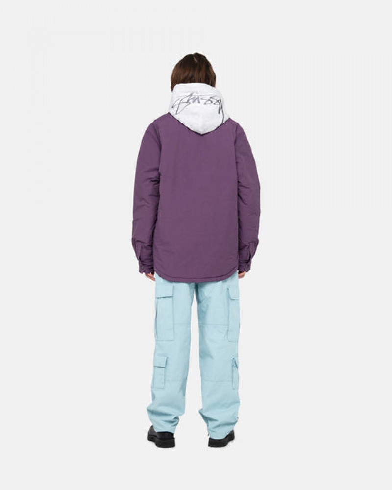 Women's Stussy Padded Tech Over Shirts Purple Ireland | GGH-0017