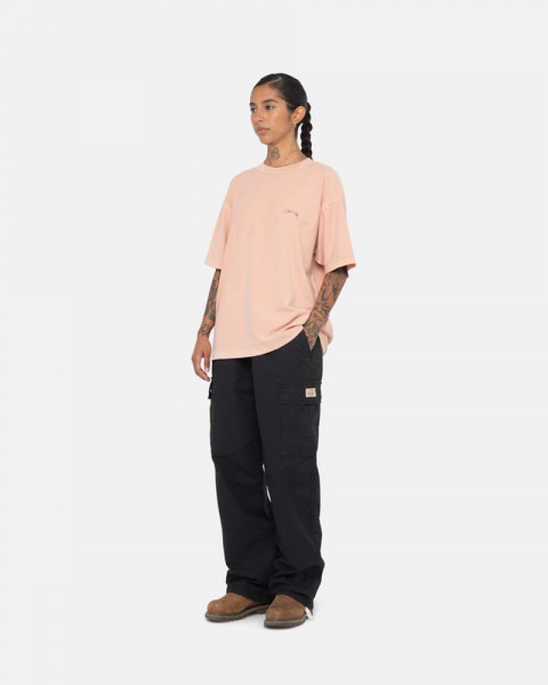 Women's Stussy Pig. Dyed Inside Out Crew Tees Light Pink Ireland | NAV-1381