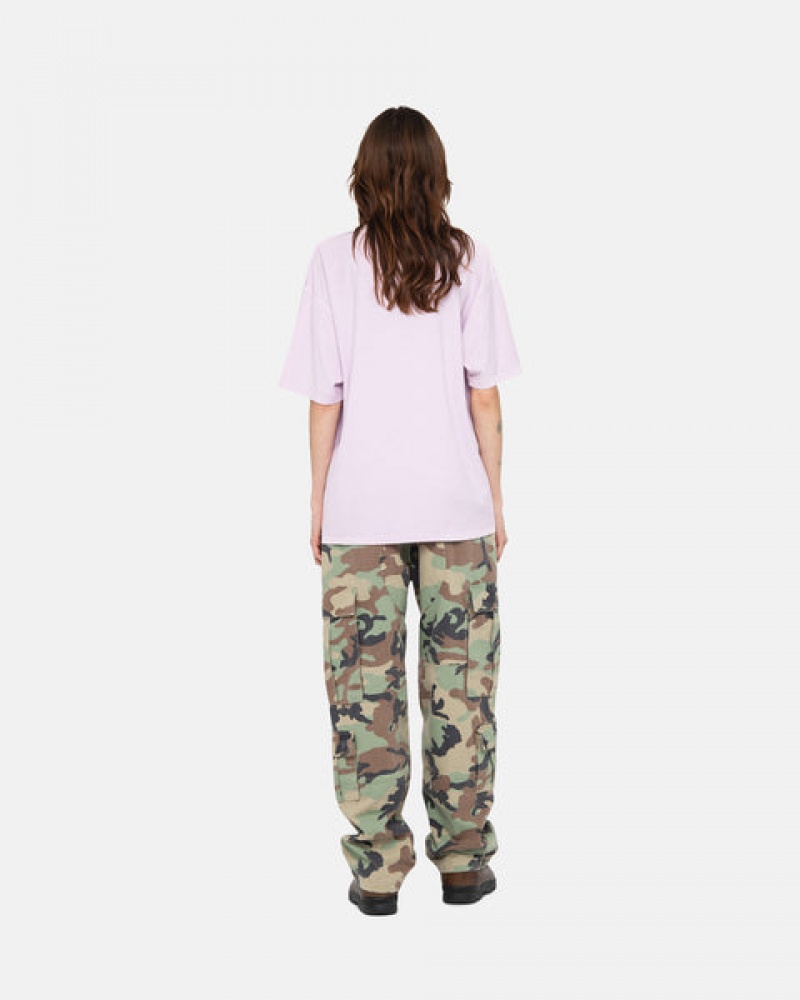 Women's Stussy Pig. Dyed Inside Out Crew Tees Purple Ireland | MEN-9362