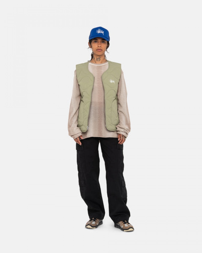 Women's Stussy Recycled Nylon Liner Vest Brown Ireland | GHP-8727