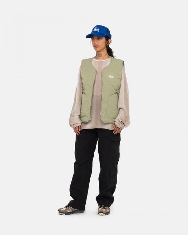 Women's Stussy Recycled Nylon Liner Vest Brown Ireland | GHP-8727