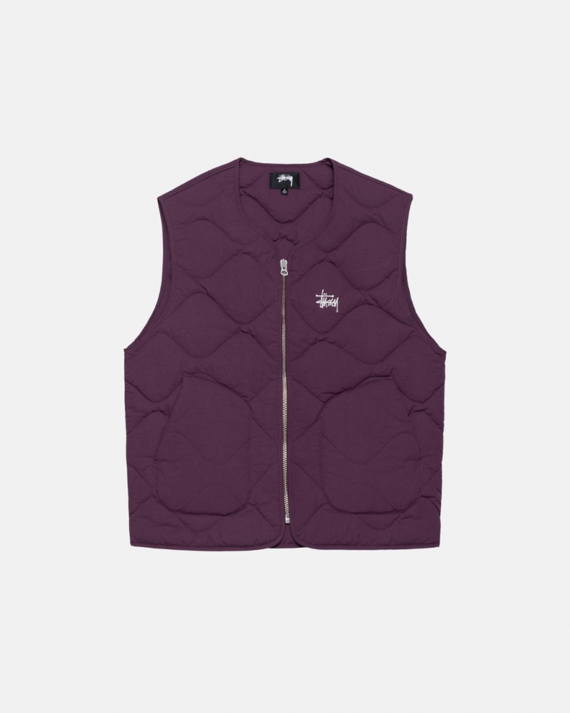 Women\'s Stussy Recycled Nylon Liner Vest Fuchsia Ireland | IJJ-6988