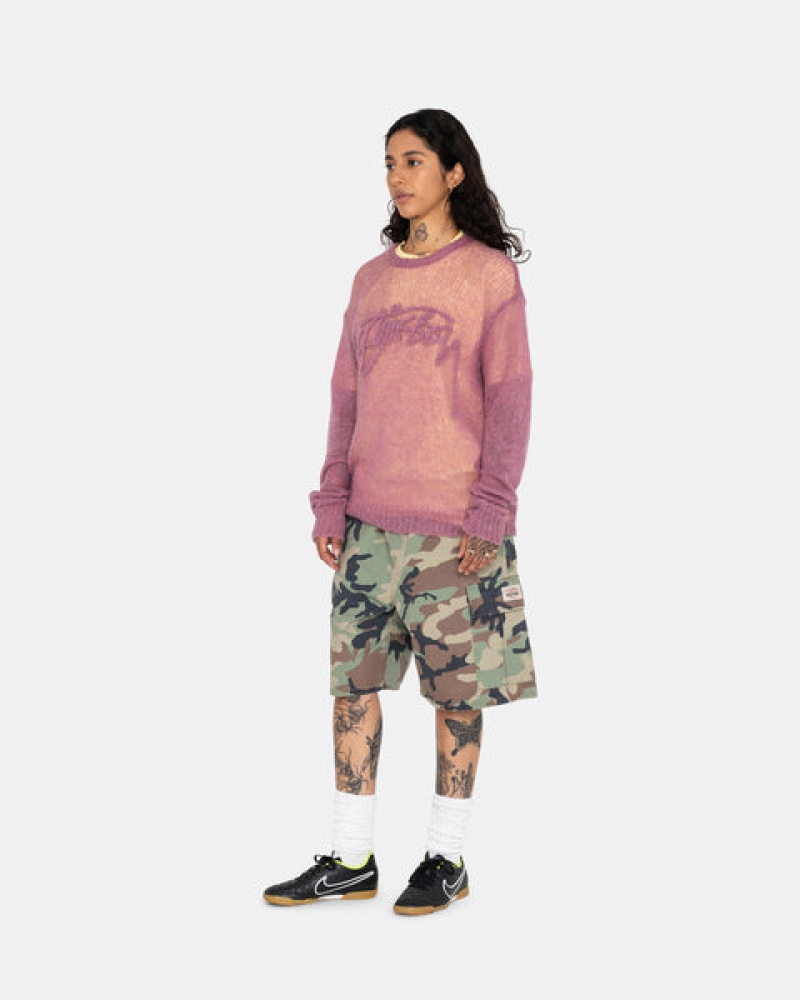 Women's Stussy Ripstop Cargo Beach Shorts Camo Ireland | HNJ-3874