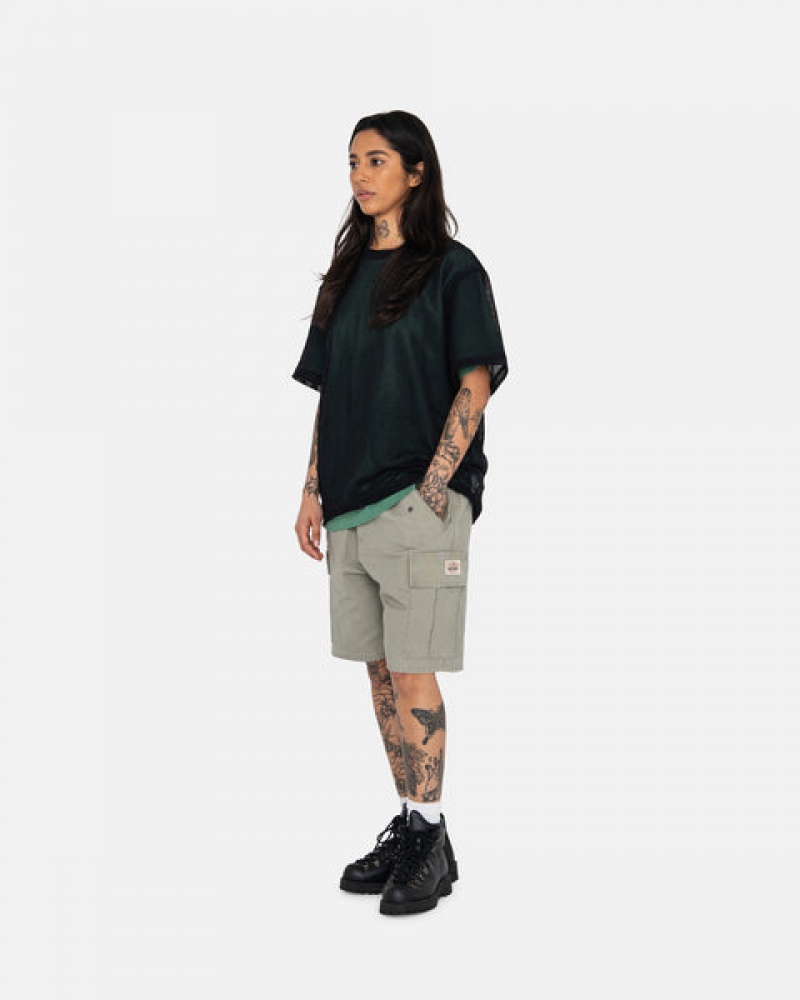 Women's Stussy Ripstop Cargo Beach Shorts Olive Ireland | WDL-2638