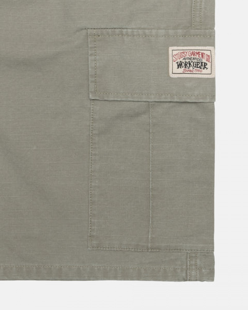 Women's Stussy Ripstop Cargo Beach Shorts Olive Ireland | WDL-2638