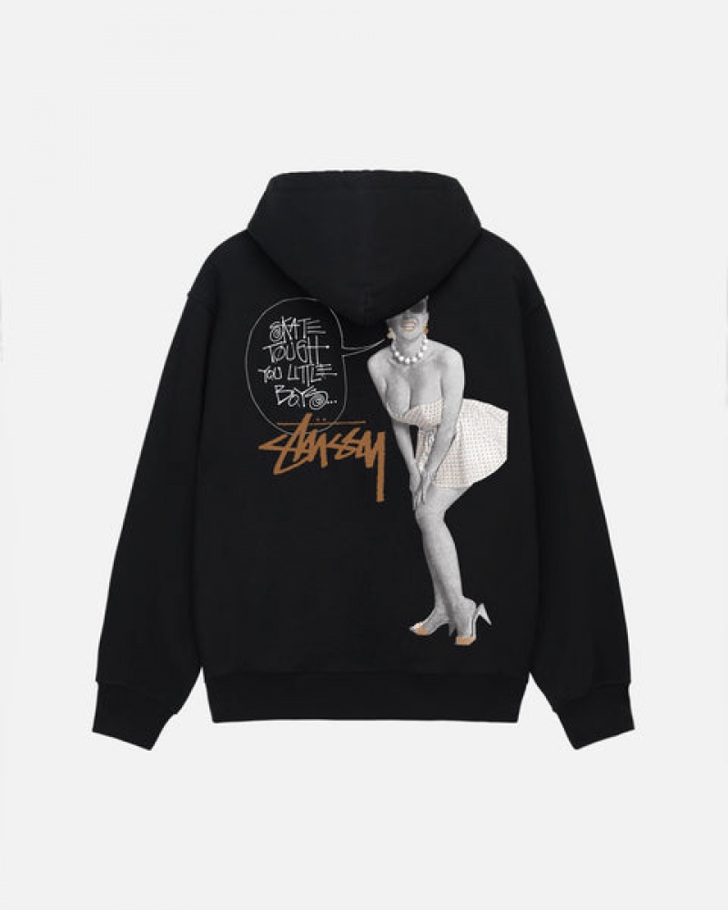 Women's Stussy Skate Tough Zip Hoodie Black Ireland | KNX-6289