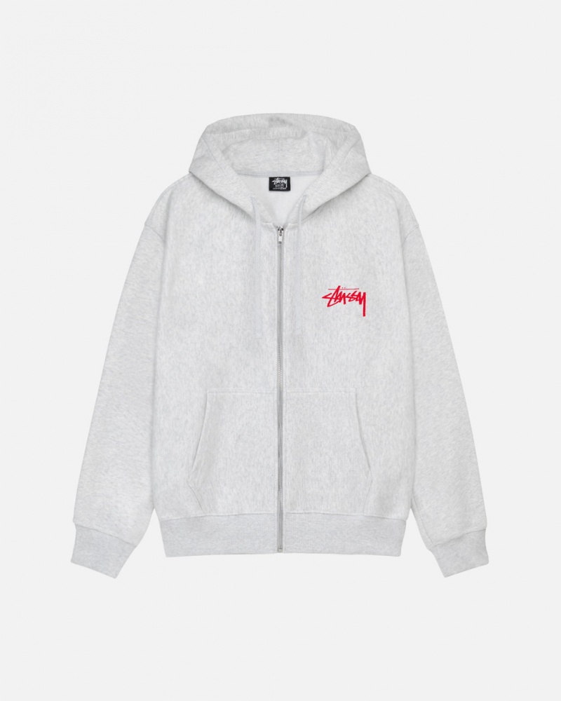 Women\'s Stussy Skate Tough Zip Hoodie Grey Ireland | ZWU-6872