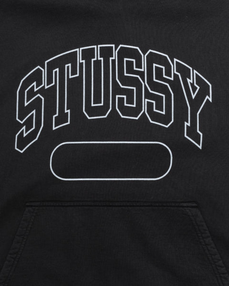 Women's Stussy Ss Boxy Cropped Hoodie Black Ireland | DXK-7220