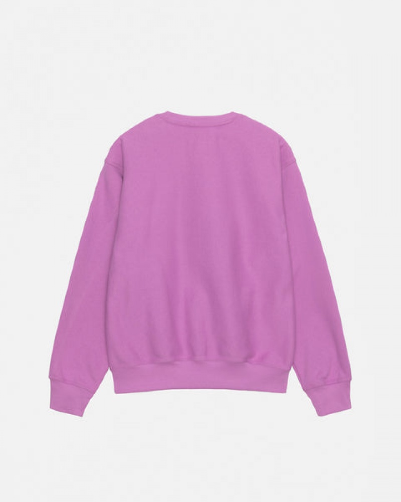 Women's Stussy Stock Logo Crew Sweatshirts Purple Ireland | KFM-4237