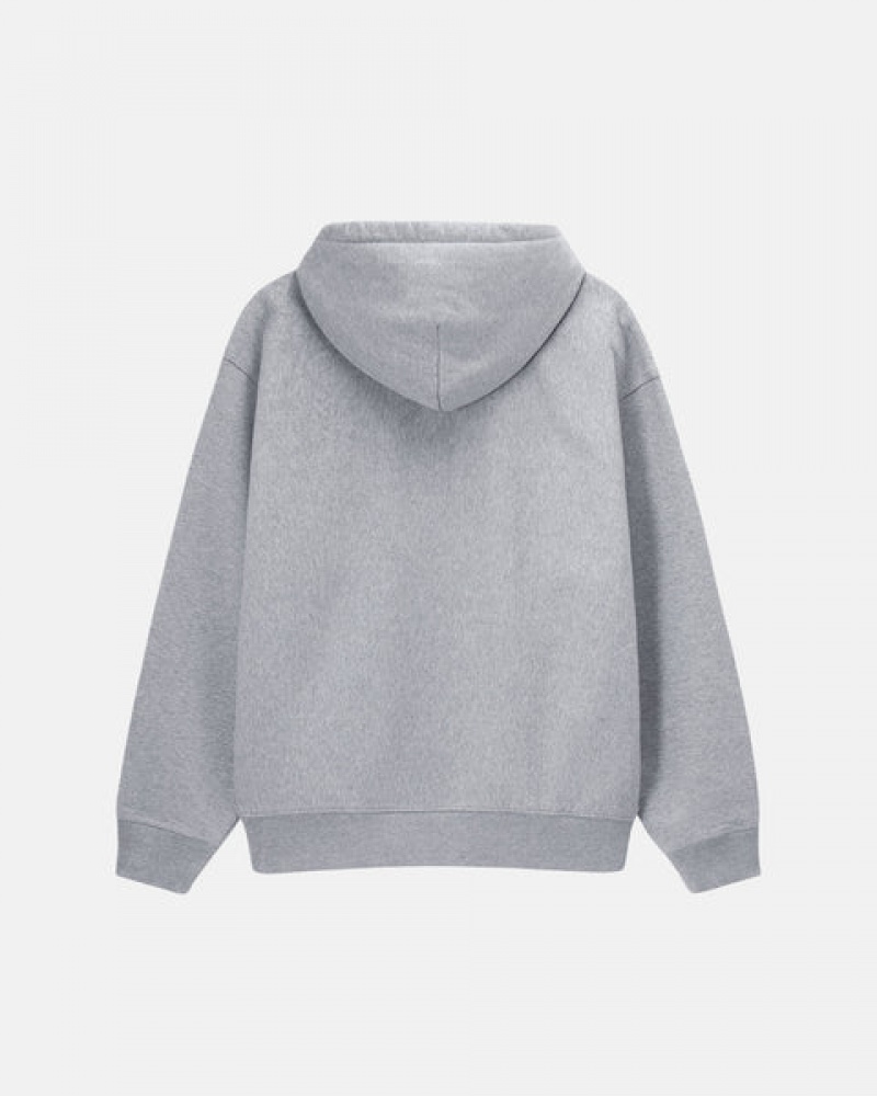 Women's Stussy Stock Logo Hoodie Grey Ireland | HAW-6405