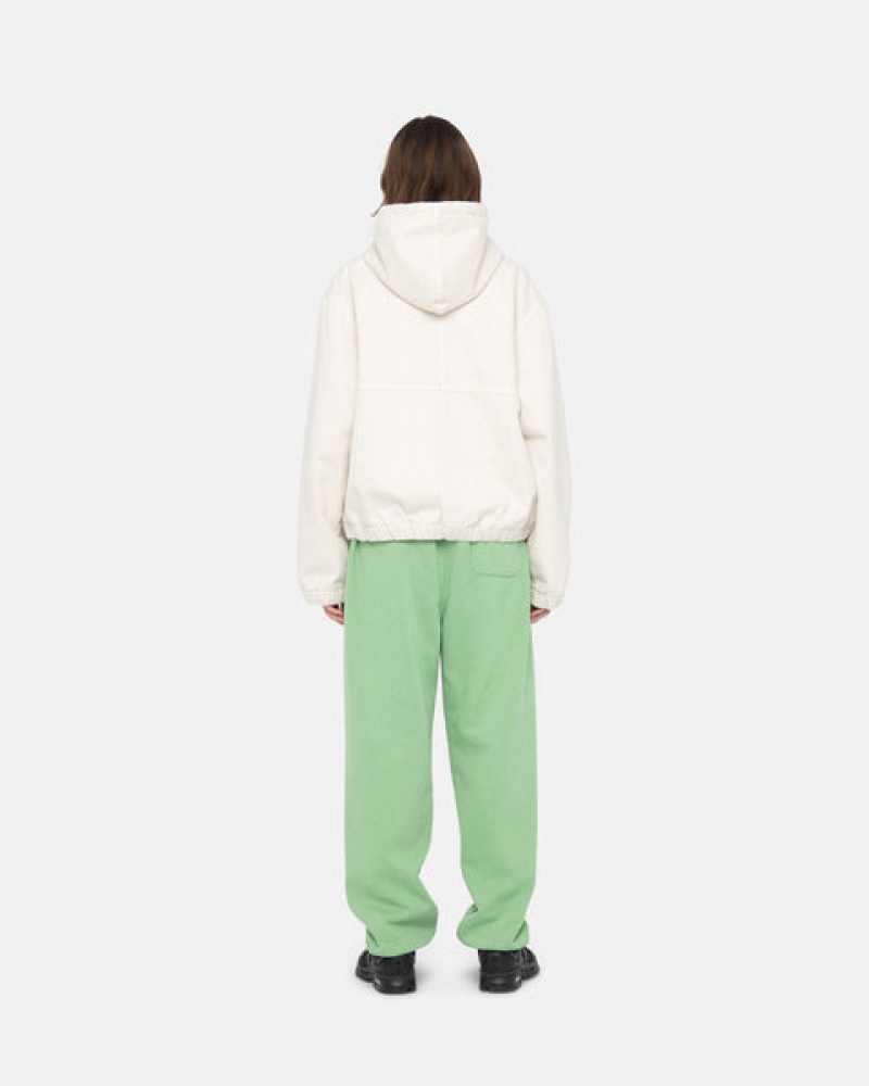 Women's Stussy Stock Logo Sweatpants Green Ireland | EKN-1962