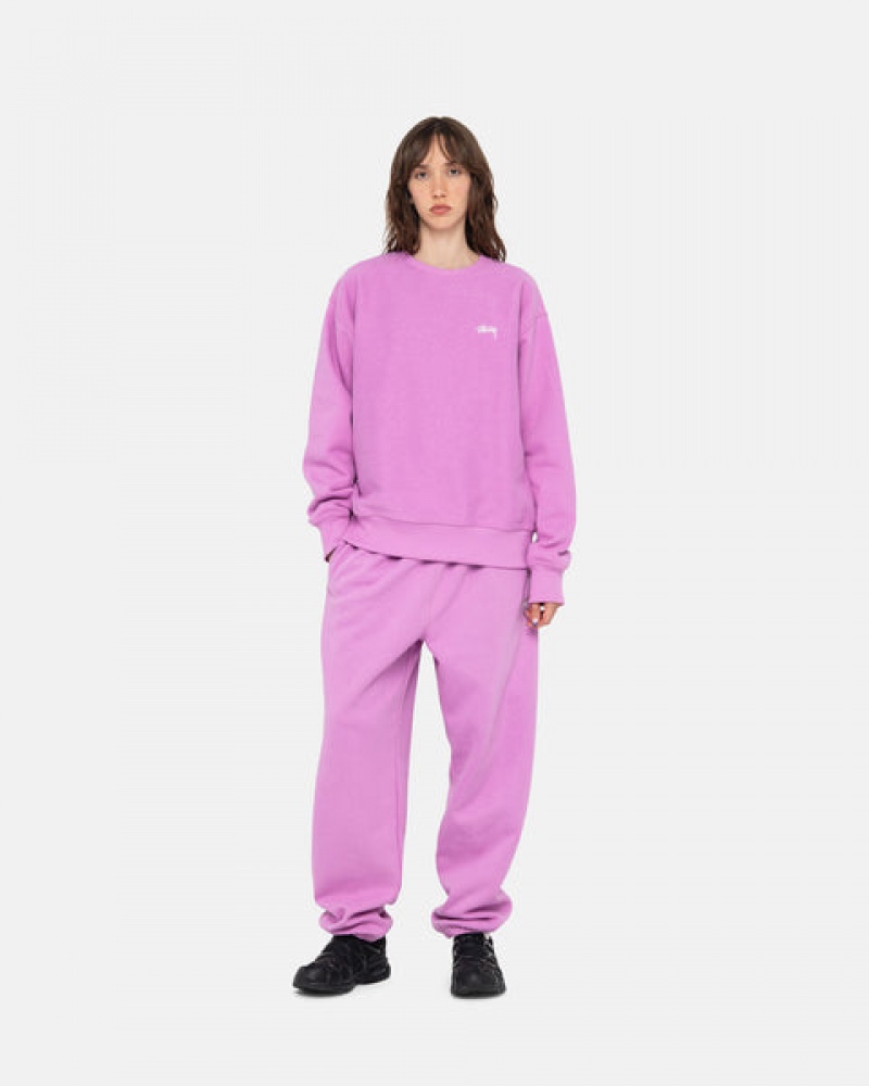 Women's Stussy Stock Logo Sweatpants Purple Ireland | RPI-5986