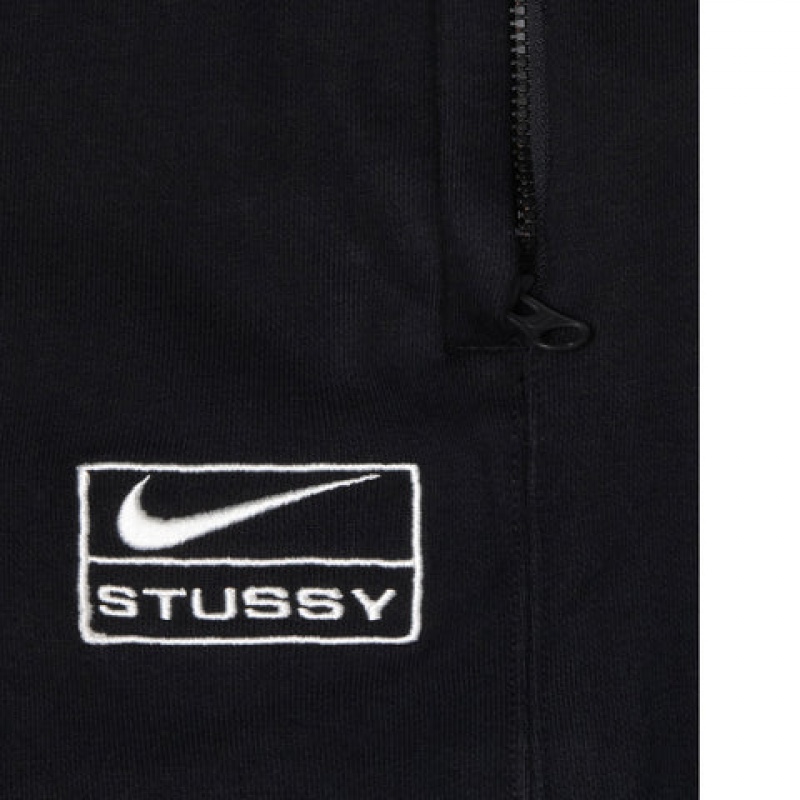 Women's Stussy Stone Wash Fleece Pant Sweatpants Black Ireland | FQV-8700