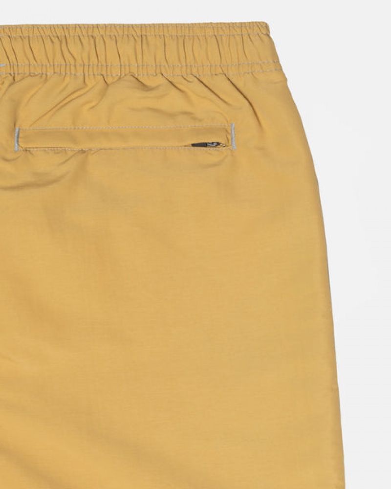 Women's Stussy Surfman Patch Water Short Swimwear Yellow Ireland | IKJ-3727