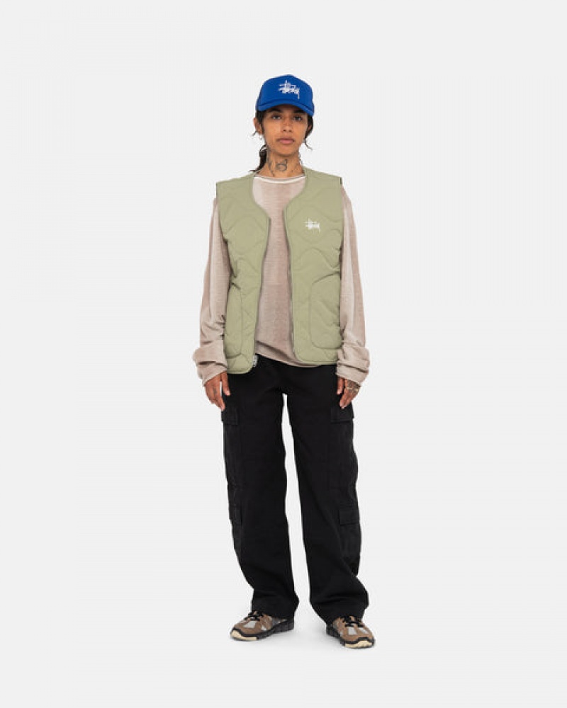 Women's Stussy Surplus Cargo Ripstop Pants Black Ireland | XQZ-7250