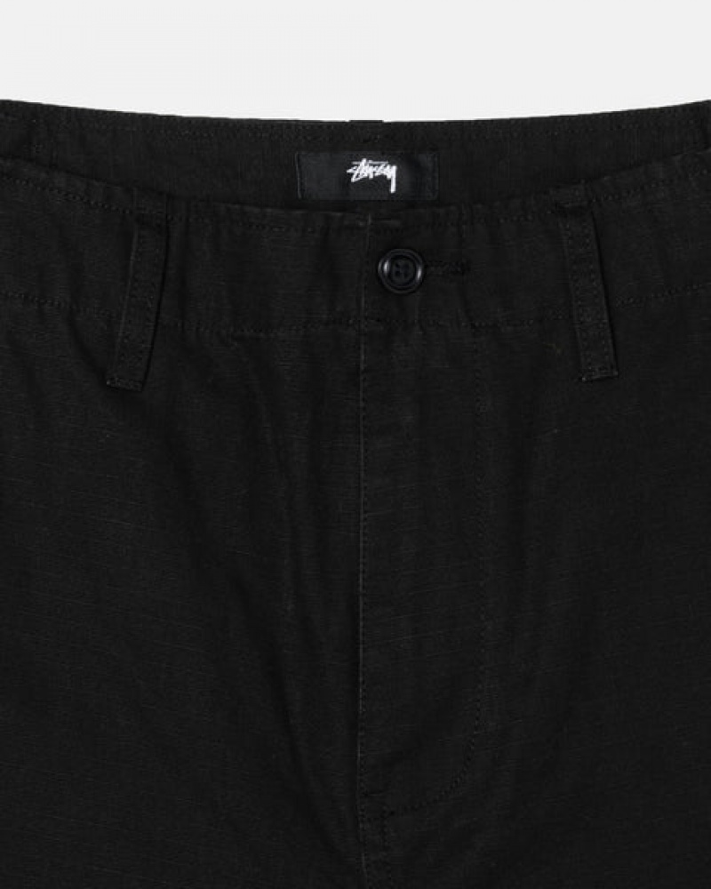 Women's Stussy Surplus Cargo Ripstop Pants Black Ireland | XQZ-7250