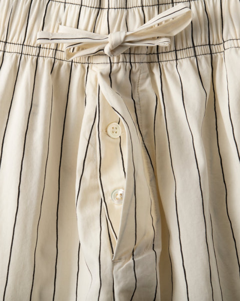 Women's Stussy Tekla Poplin Pyjama Shorts Beige Ireland | IOP-6024