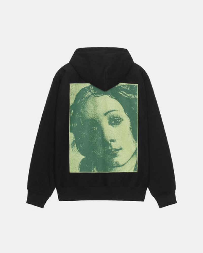 Women's Stussy Venus Zip Hood Sweatshirts Black Ireland | KIX-9412