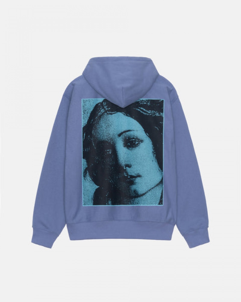 Women's Stussy Venus Zip Hood Sweatshirts Royal Blue Ireland | SSU-0339