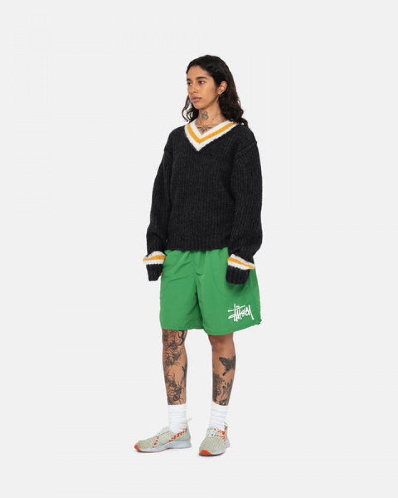 Women's Stussy Water Short Big Basic Shorts Green Ireland | DKF-3963