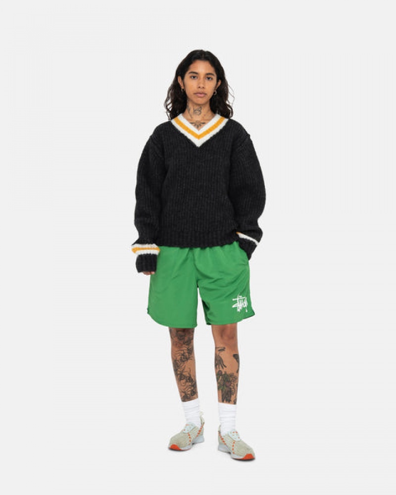 Women's Stussy Water Short Big Basic Shorts Green Ireland | DKF-3963