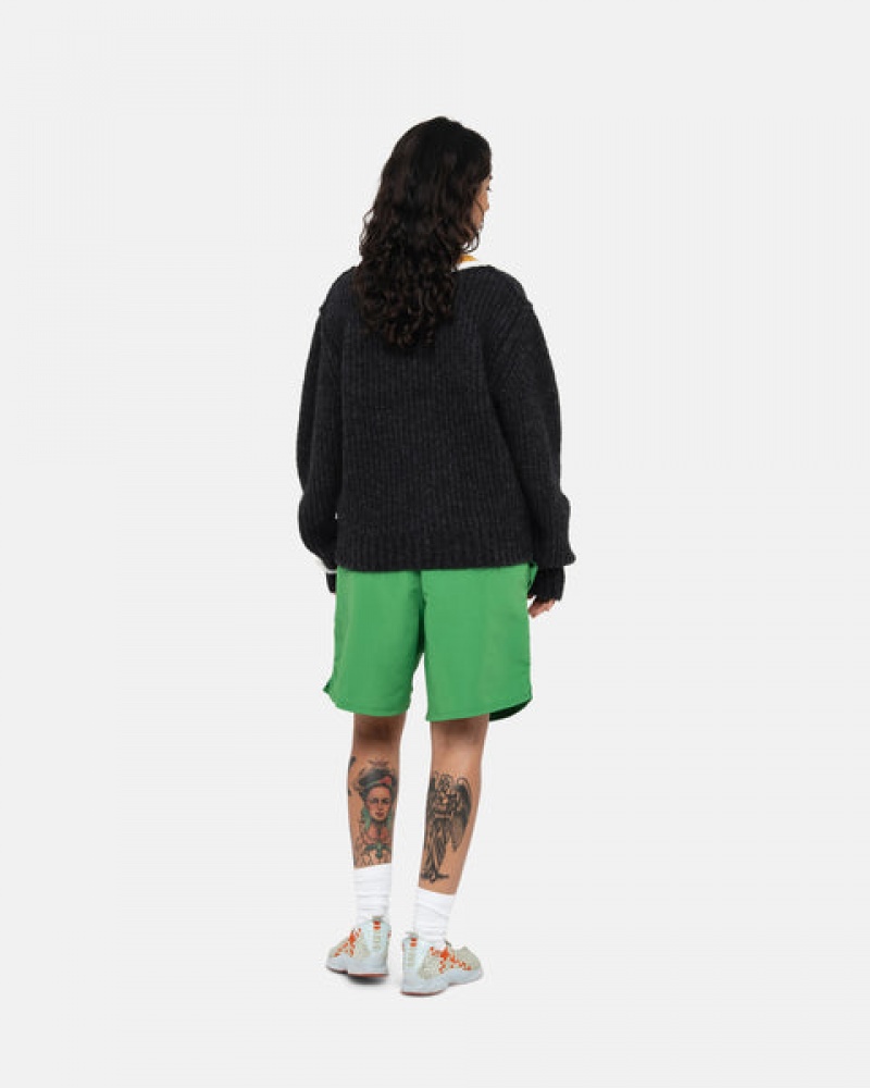 Women's Stussy Water Short Big Basic Shorts Green Ireland | DKF-3963