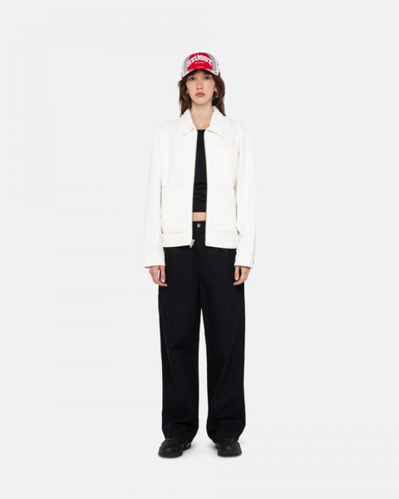 Women's Stussy Workgear Trouser Twill Pants Black Ireland | ZXE-5719