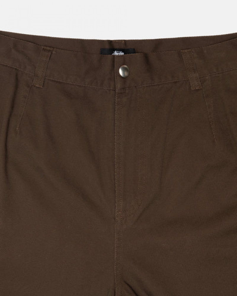 Women's Stussy Workgear Trouser Twill Pants Brown Ireland | MBI-4105