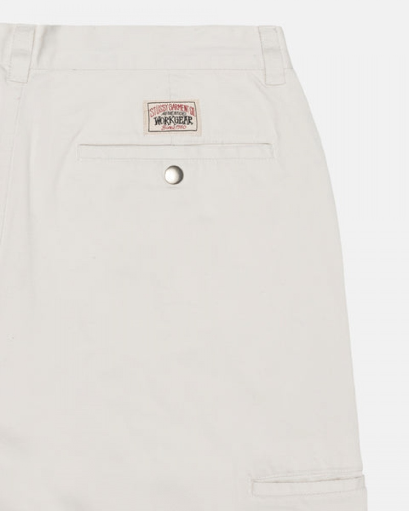 Women's Stussy Workgear Trouser Twill Pants White Ireland | DOO-5973